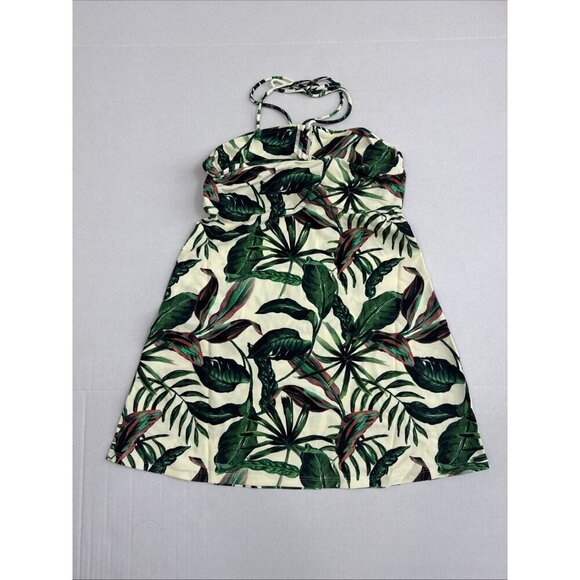 Andie Women's S Waikiki Coverup Swim Dress Stretchy Ivory Palm NWT 9556 - Picture 11 of 16